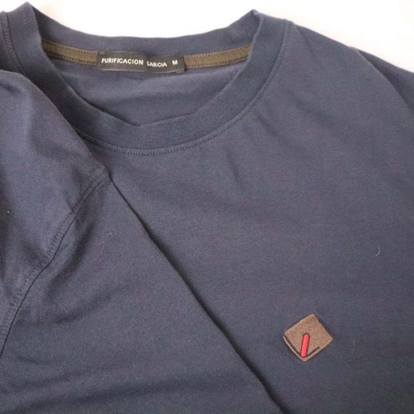 Purificación García Navy Crewneck T-Shirt – Men's M Luxury Cotton Shirt - Picture 5 of 7
